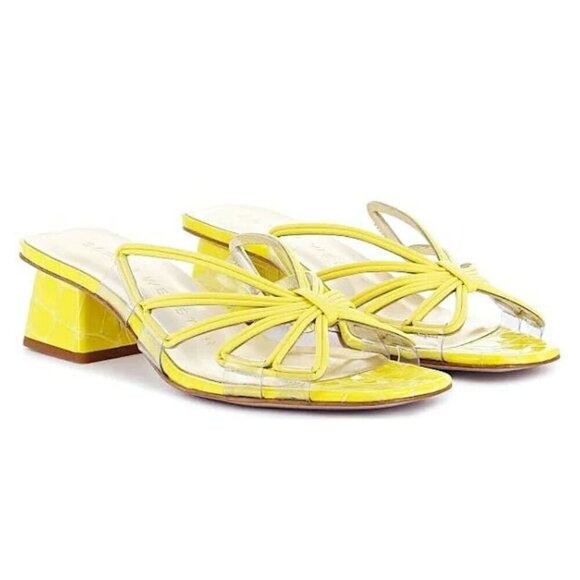 Sophia Webster Women's Havanna Low Heel Mule Sandals Lemon Size 39 (MSRP $650) - Picture 1 of 11